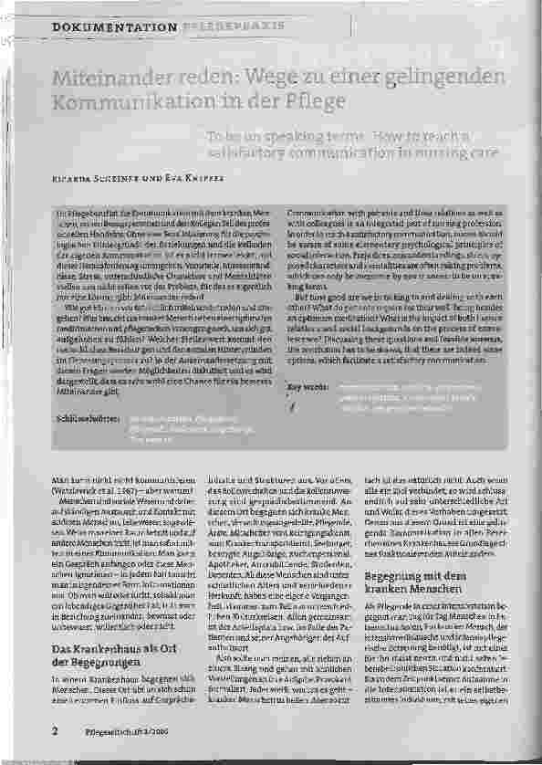 Vorschauseite 1: Miteinander reden: Wege zu einer gelingenden Kommunikation in der Pflege