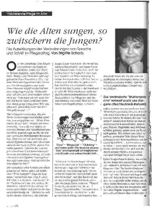Vorschauseite 1: Wie die Alten sungen, so zwitschern die Jungen? Die Auswirkungen der Veränderungen von Sprache und Schrift im Pflegealltag