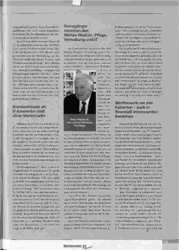 Vorschauseite 3: MEDIZIN, PFLEGE, VERWALTUNG, IT: ALLE IM SELBEN BOOT