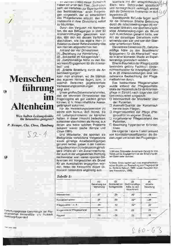 Vorschauseite 1: Menschenführung im Altenheim Wen halten Leitungskräfte für besonders geeignet?