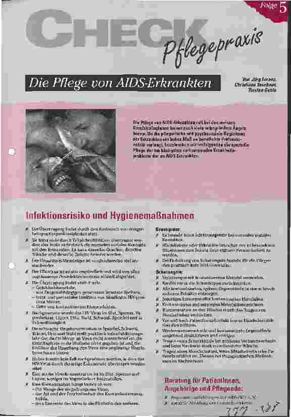 Vorschauseite 1: Check Pflegepraxis Die Pflege von AIDS-Erkrankten