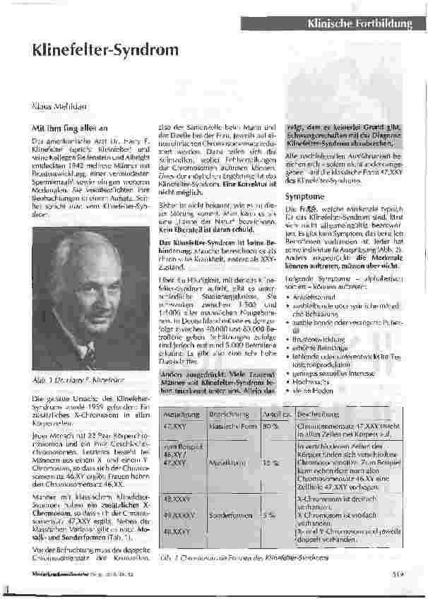 Vorschauseite 1: Klinefelter-Syndrom