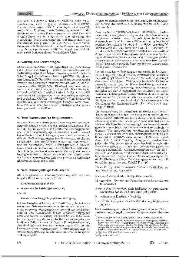 Vorschauseite 2: Dienstvereinbarungen zur Einführung von Leistungsentgelten im Bereich des Bundes