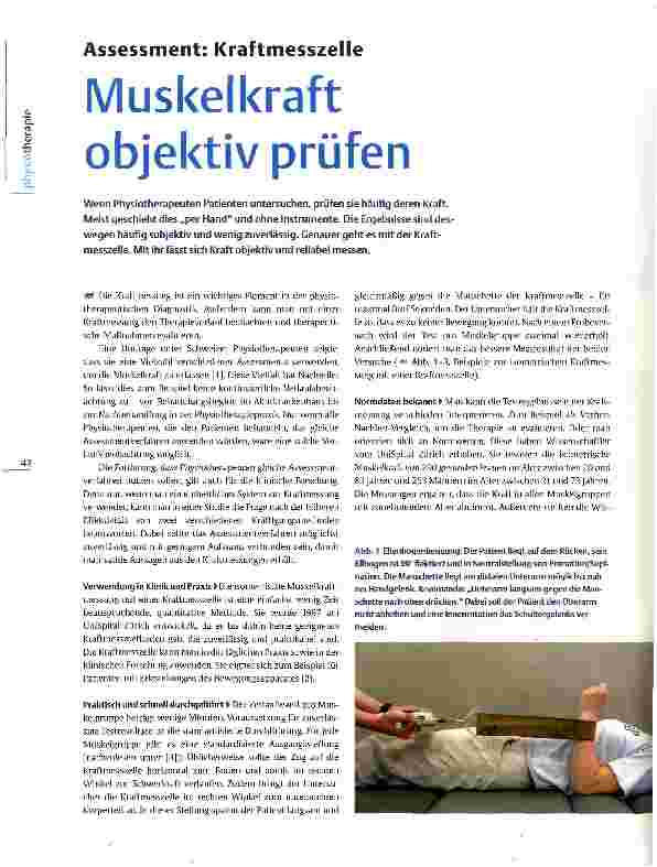 Vorschauseite 1: Assessment: KraftmesszelleMuskelkraft objektiv prüfen