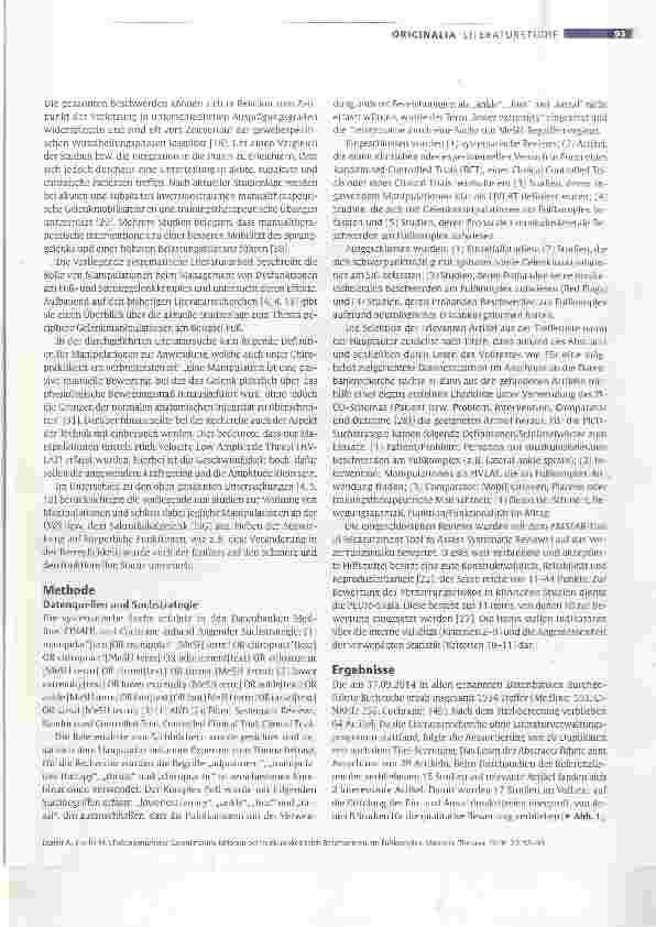 Vorschauseite 2: Effekte peripherer Gelenkmanipulationen bei muskuloskeletalen Beschwerden am Fußkomplex