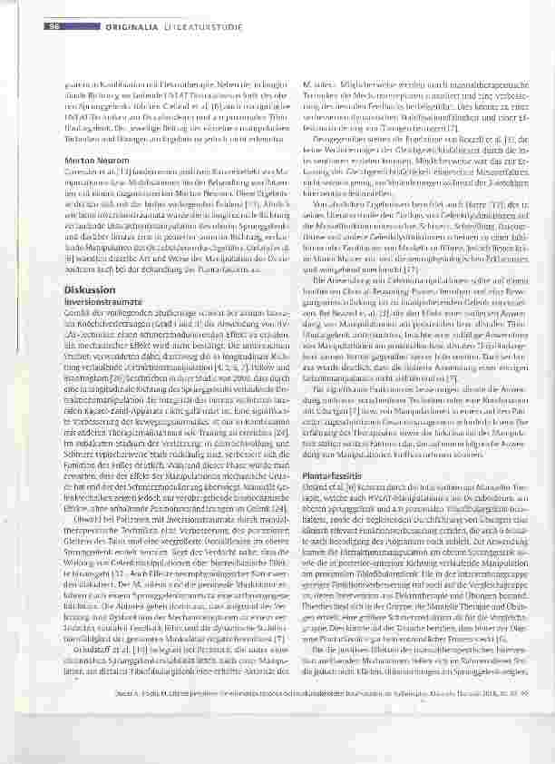 Vorschauseite 5: Effekte peripherer Gelenkmanipulationen bei muskuloskeletalen Beschwerden am Fußkomplex