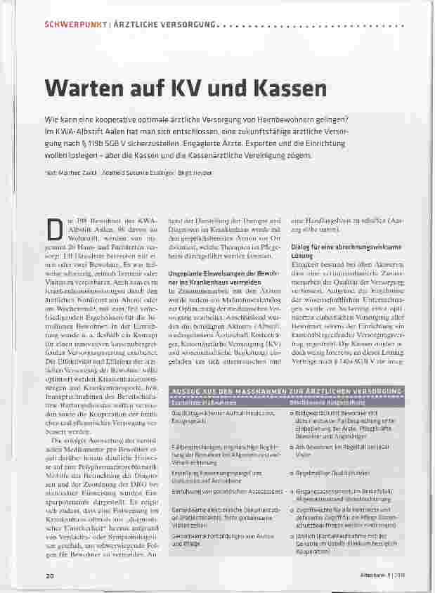 Vorschauseite 1: Warten auf KV und Kassen