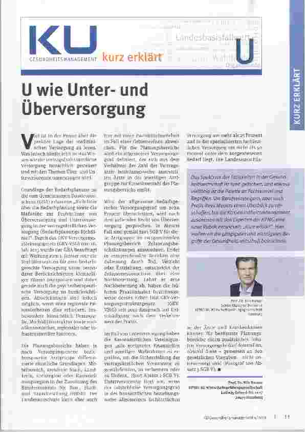Vorschauseite 1: U wie Unterund Überversorgung