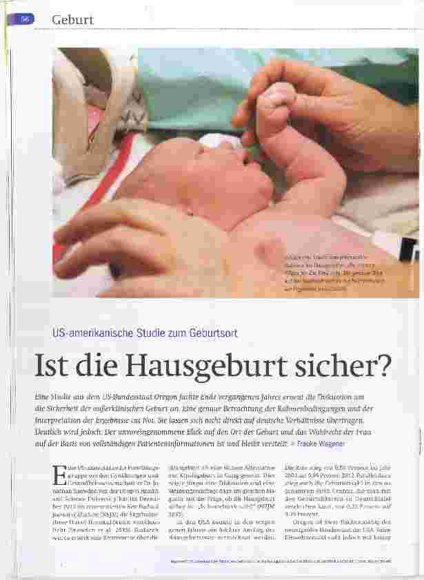 Vorschauseite 1: Ist die Hausgeburt sicher?