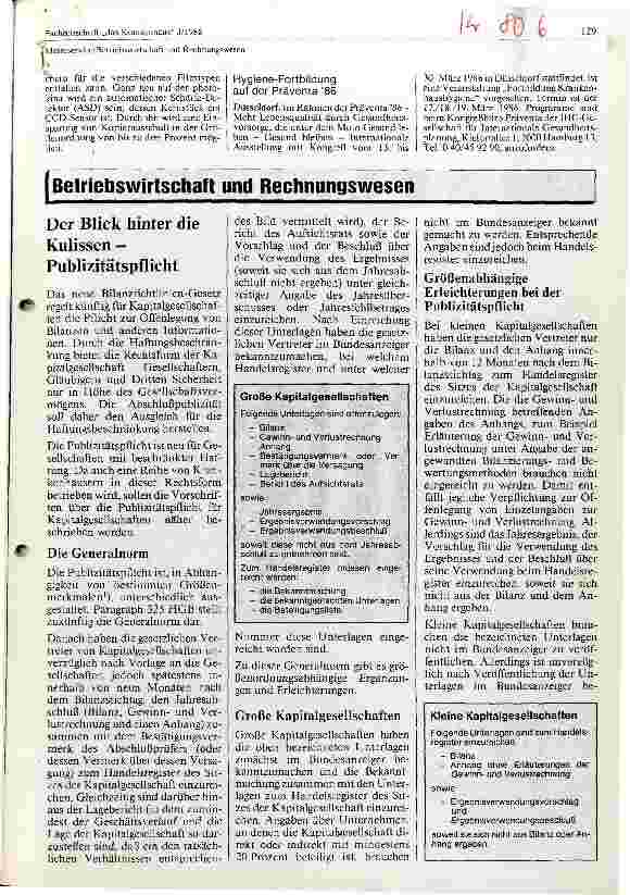 Vorschauseite 1: Betriebswirtschaft und Rechnungswesen. Der Blick hinter die Kulissen - Publizitätspflicht