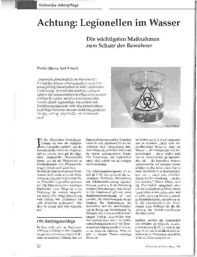 Vorschauseite 1: Achtung: Legionellen im WasserDie wichtigsten Maßnahmen zum Schutz der Bewohner