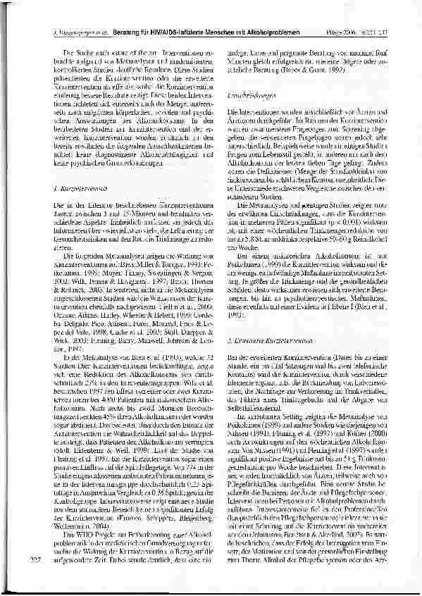 Vorschauseite 5: Beratungsempfehlung für HIV/AIDS-infizierte Menschen, deren Alkoholkonsum ein gesundheitliches Problem darstellt