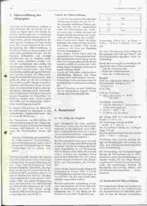 Vorschauseite 2: Was spricht für die Mikroverfilumung des medizinischen Schriftgutes in Krankenhäusern?