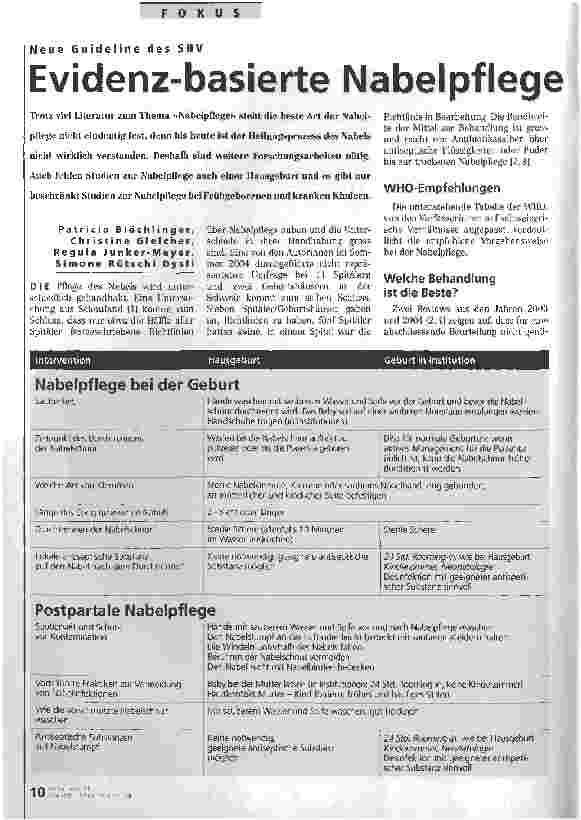 Vorschauseite 1: Evidenzbasierte Nabelpflege