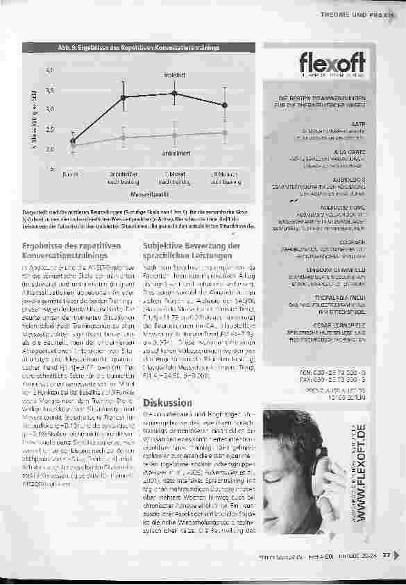 Vorschauseite 6: Erste Ergebnisse zur Effektivität eines intensiven und hochfrequent repetitiven Benennund Konversationstrainings bei Aphasie