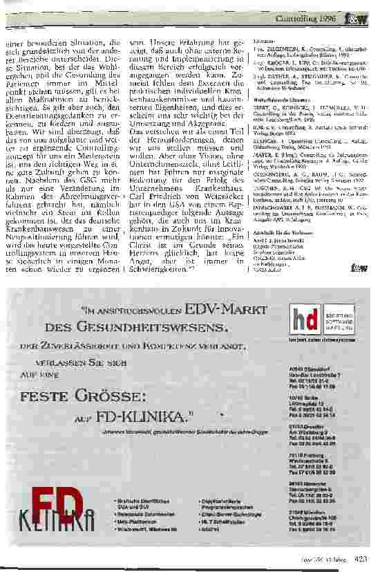 Vorschauseite 6: Controlling 1996