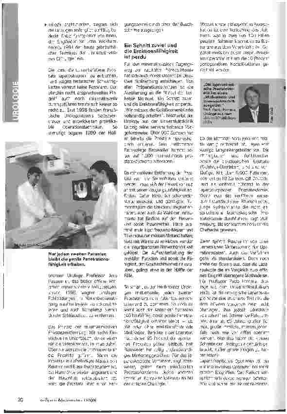 Vorschauseite 2: Kleine Schnitte, große Fragen - Die Schlüsselloch-Chirurgiehat die Urologie erreicht