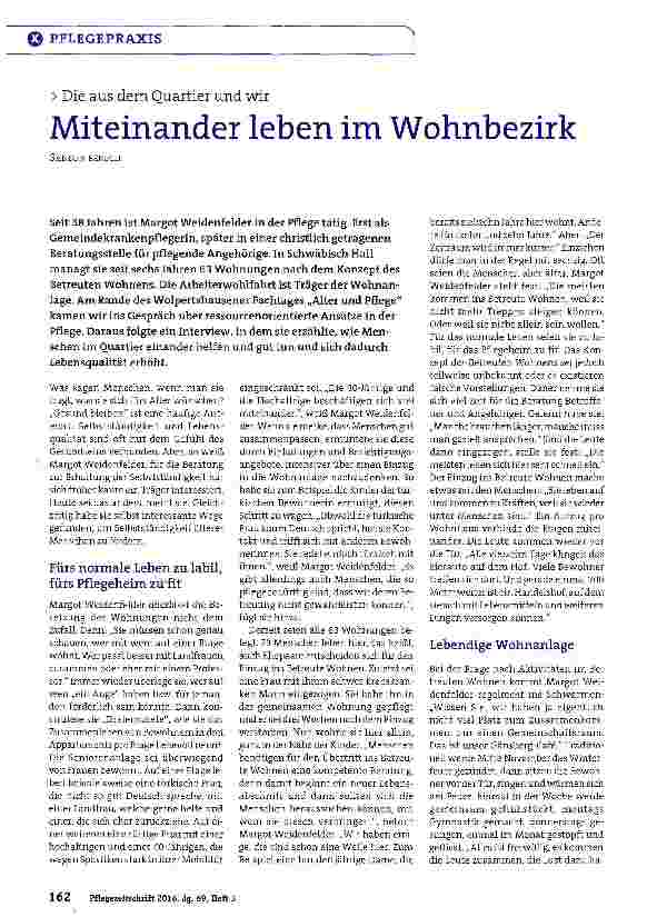 Vorschauseite 1: Miteinander leben im Wohnbezirk