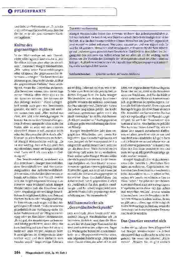 Vorschauseite 3: Miteinander leben im Wohnbezirk