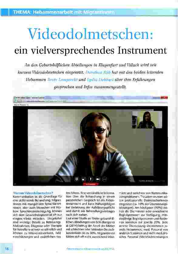 Vorschauseite 1: Videodolmetschen: ein vielversprechendes Instrument