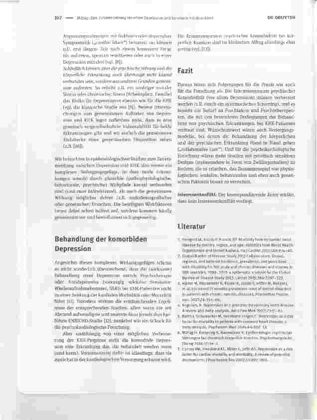 Vorschauseite 2: Zum Zusammenhang zwischen Depression und koronarer Herzkrankheit