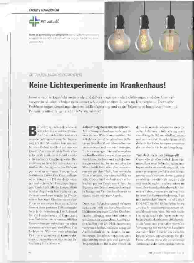 Vorschauseite 1: Keine Lichtexperimente im Krankenhaus!