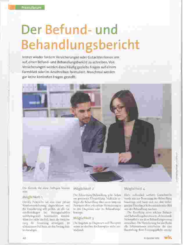 Vorschauseite 1: Der Befundund Behandlungsbericht