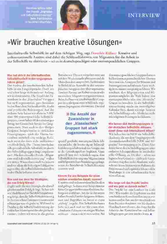Vorschauseite 1: Wir brauchen kreative Lösungen