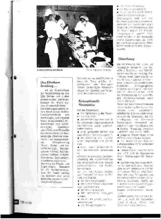 Vorschauseite 2: Cook and Chill-Technologie in der Zentralküche des Klinikums Bernburg - ein erster Erfahrungsbericht