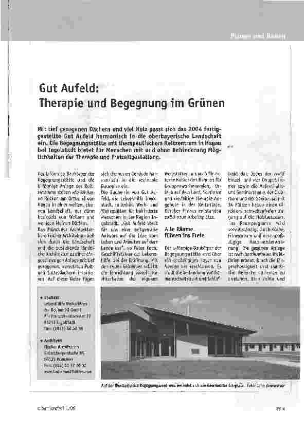 Vorschauseite 1: Gut Aufefeld:Therapie und Begegnung im Grünen