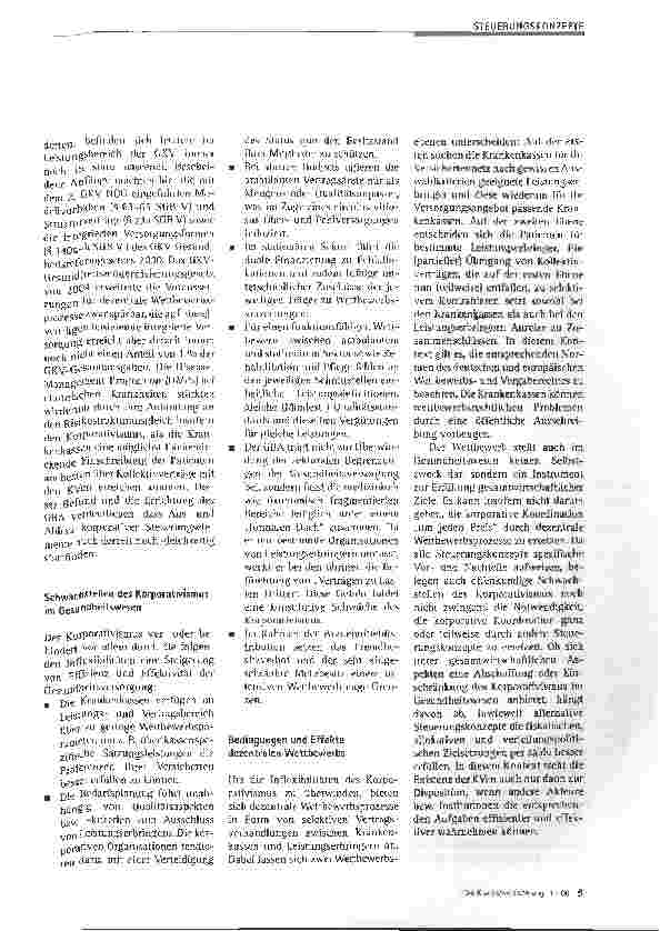 Vorschauseite 3: Steuerungskonzepte für die GKV: Korporativismusversus Wettbewerb