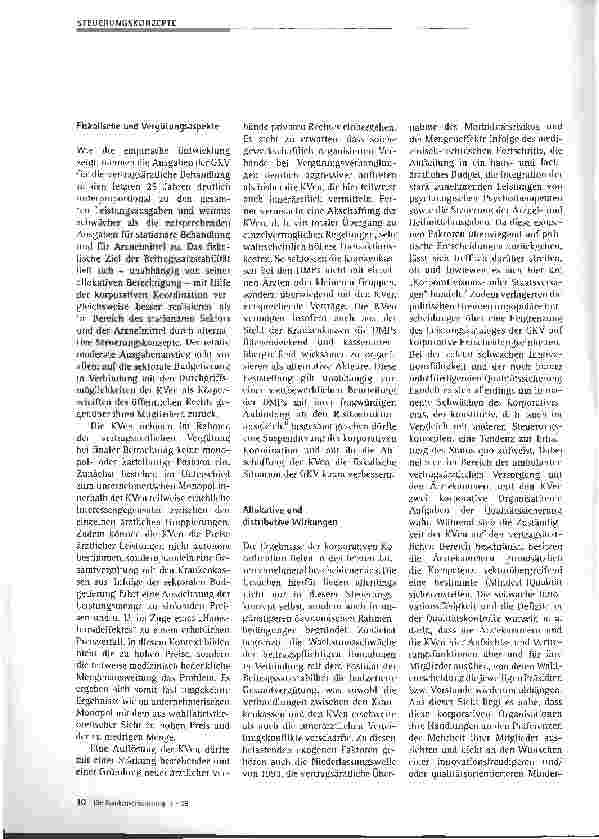 Vorschauseite 4: Steuerungskonzepte für die GKV: Korporativismusversus Wettbewerb