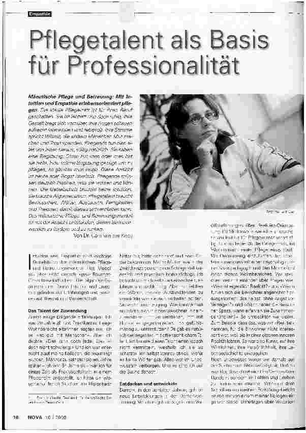 Vorschauseite 1: Pflegetalent als Basis für Professionalität