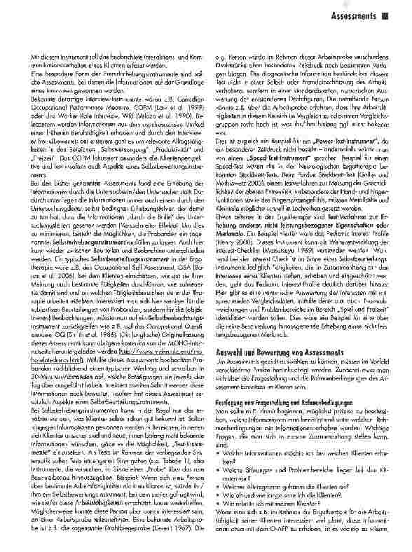 Vorschauseite 4: Auswahl und gezielter Einsatz ergotherapeutischer Assessments