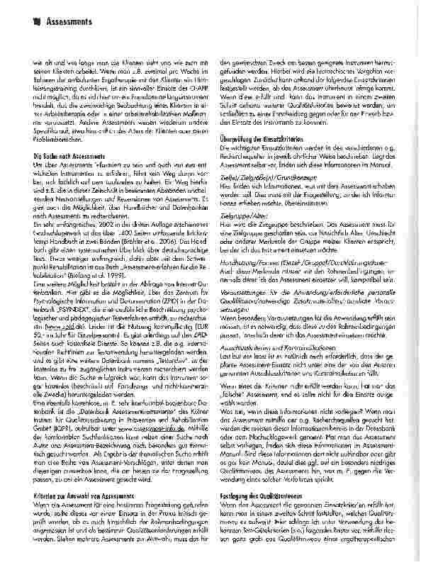 Vorschauseite 5: Auswahl und gezielter Einsatz ergotherapeutischer Assessments