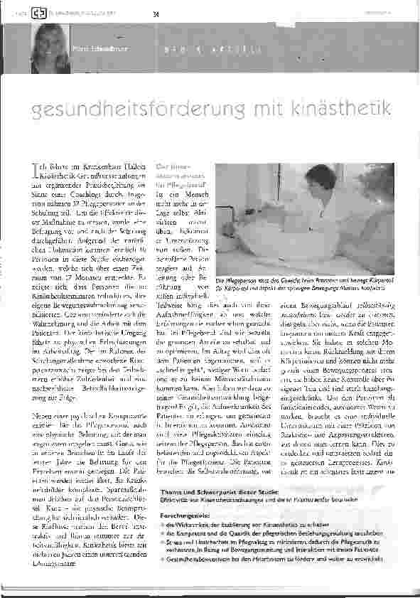 Vorschauseite 1: Gesundheitsförderung mit Kinästhetik