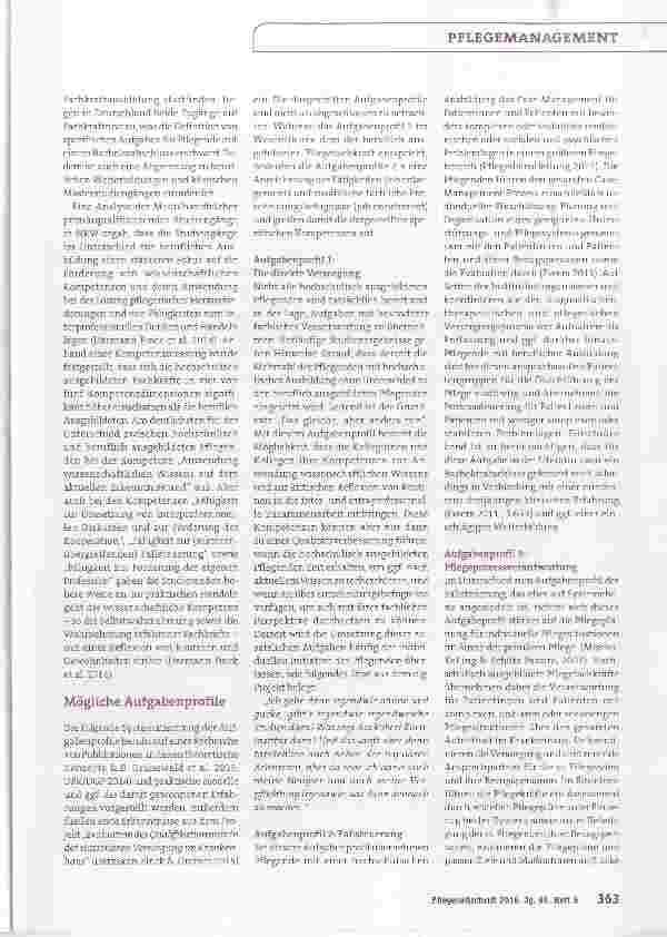 Vorschauseite 2: Erstausbildung an der Hochschule Aufgabenfelder hochschulisch ausgebildeter Pflegender