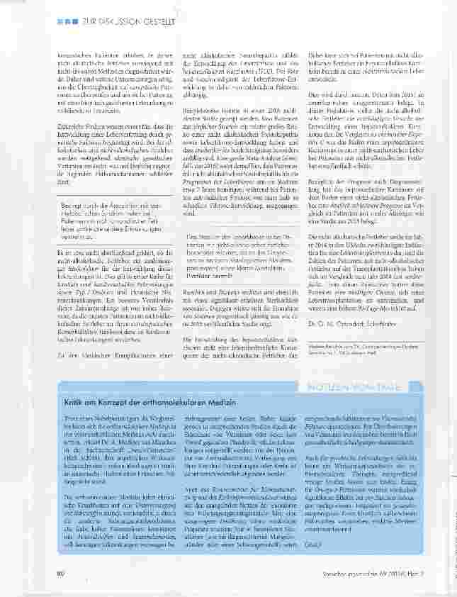 Vorschauseite 2: Die nicht-alkoholische Fettleber - ein Update