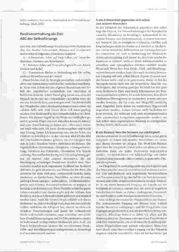 Vorschauseite 4: Das ABC der Selbstfürsorge für Lehrende und Lernende in den Pflegeberufen
