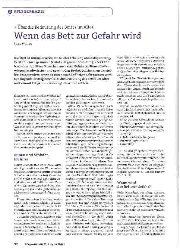 Vorschauseite 1: Wenn das Bett zur Gefahr wird
