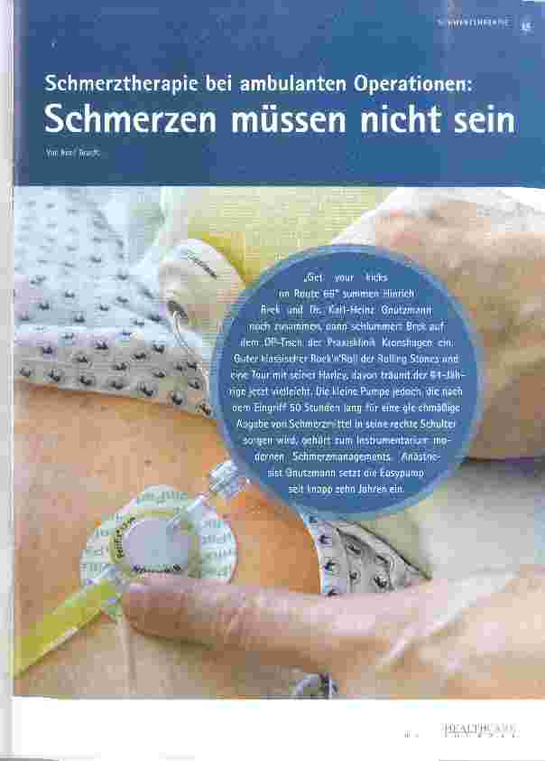 Vorschauseite 1: Schmerztherapie bei ambulanten Operationen: Schmerzen müssen nicht sein