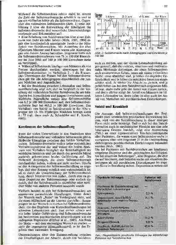 Vorschauseite 2: Epidemiologische Aspekte von Suizid und Suizidversuch