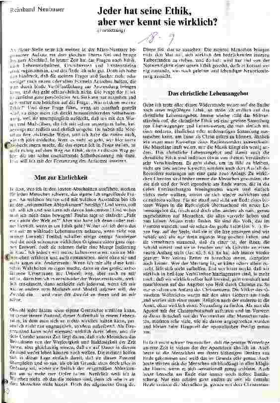 Vorschauseite 1: Jeder hat seine Ethik, aber wer kennt sie wirklich?