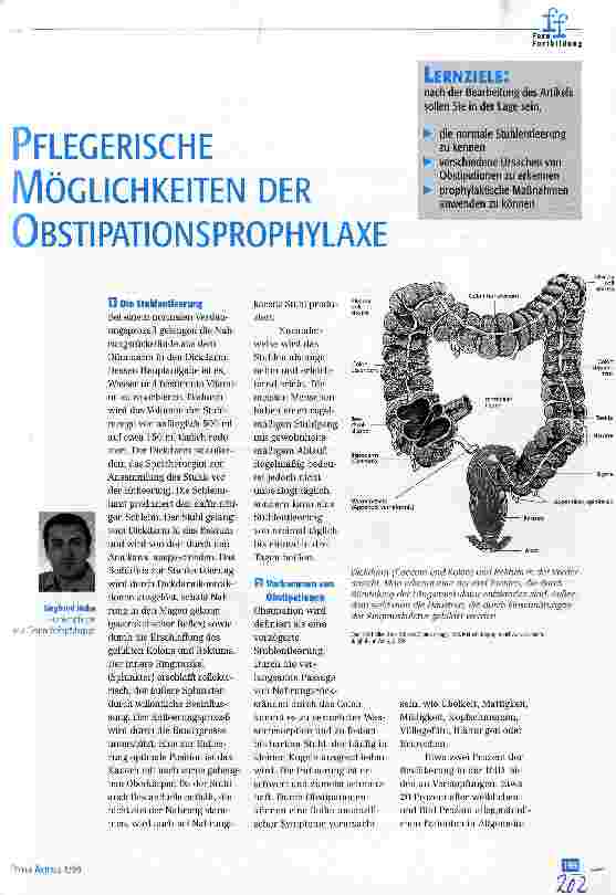Vorschauseite 1: Pflegerische Möglichkeiten der Obstipationsprophylaxe
