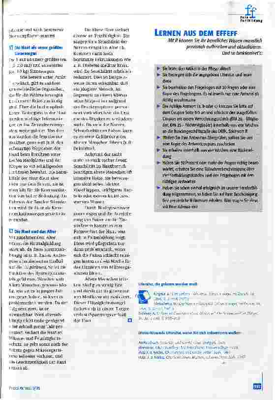 Vorschauseite 5: Die Haut, Teil 1 Fernfortbildung
