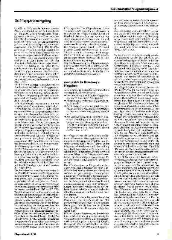 Vorschauseite 2: Die Pflegepersonalregelung (PPR) und die Organisation des Pflegedienstes