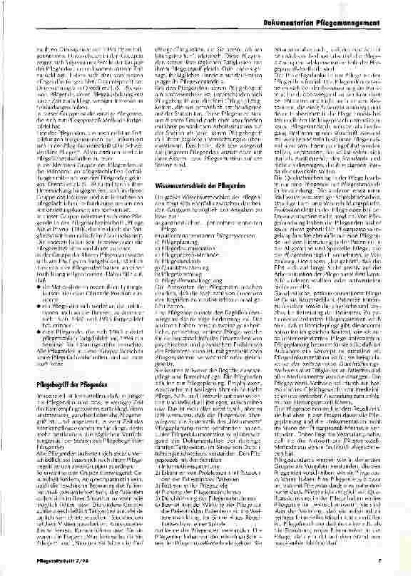 Vorschauseite 6: Die Pflegepersonalregelung (PPR) und die Organisation des Pflegedienstes
