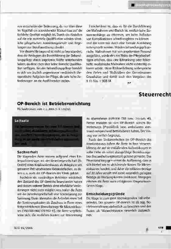 Vorschauseite 1: OP-Bereich ist Betriebsvorrichtung