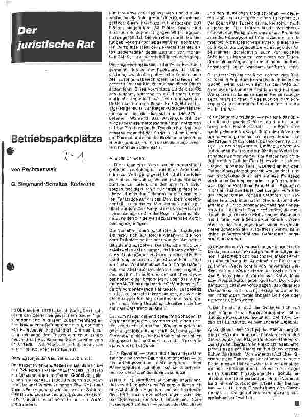 Vorschauseite 1: Betriebsparkplätze