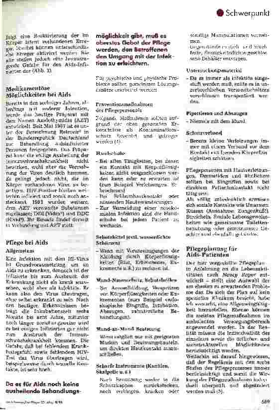 Vorschauseite 3: Aids-eine Herausforderung für die Pflege